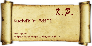 Kuchár Pál névjegykártya